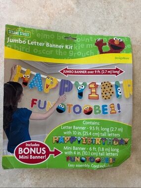 Sesame Street Jumbo Letter Banner Kit - Happy Birthday